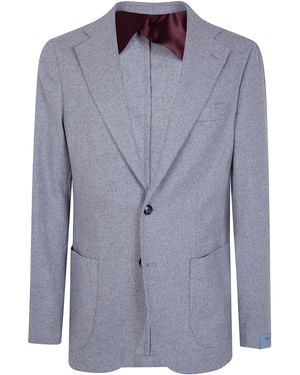 Barba Napoli Jacket Single Breasted "Bactive" - Blue