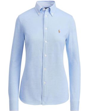 Polo Ralph Lauren Slim Fit Knit Cotton Oxford Shirt - Blue
