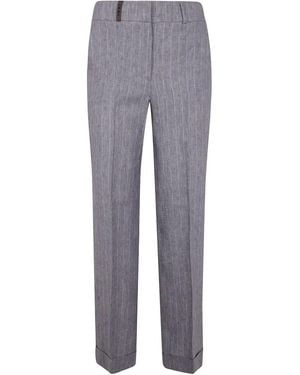 Peserico Pinstriped Pants - Gray