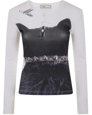 Blumarine Ribbed Jersey T-Shirt - Black