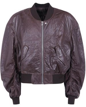 Rick Owens Jacket Padded Leather "Secchia Flight" - Purple