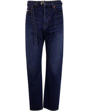Sacai Straight Denim Pants - Blue