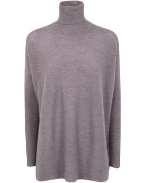 Gentry Portofino Turtle Neck Knit Sweater - Purple