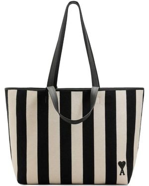 Ami Paris "Ami De Coeur" Shopping Bag - Black