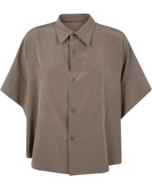 Y's Yohji Yamamoto Short Cuffs Blouse - Grey