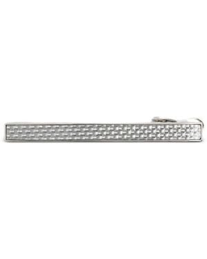 Tateossian "Ruthenium Carbon" Tieclip - White