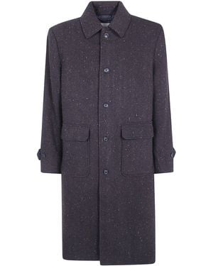 Les Deux Coat Herringbone "Herringbone Wool Coat" - Blue