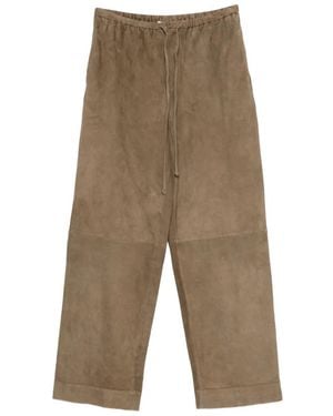 By Malene Birger "Joanni Suede" Wide Leg Trousers - Green