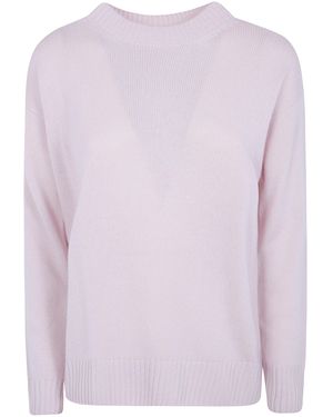 Rossopuro Sweater Boat Neck "Long Sleeved Boat Neckline Over Sweater" - Pink