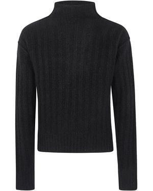Rick Owens Maglione Collo Alto "Rr02F4678.Ribwse 09" - Nero