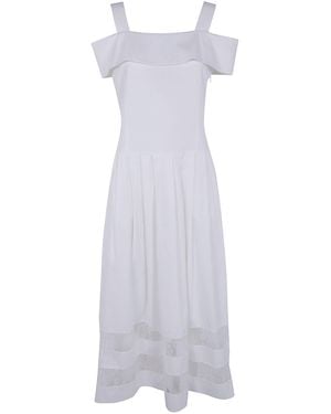 Blugirl Blumarine Lace Cotton Dress - White