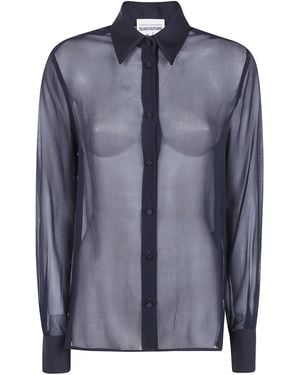 Semicouture Shirt Transparent Buttons "Floelle" - Blue