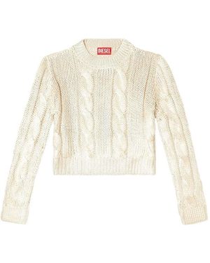 DIESEL "Miccha" Maglione Collo Tondo - Bianco