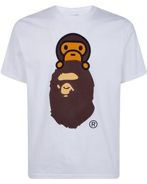 A Bathing Ape "Milo On Ape Head Tee M" T-Shirt - White