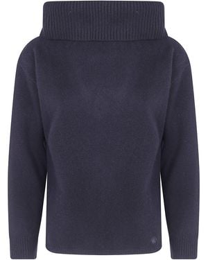 Loulou de Saison Jumper Off-Shoulder "Sibyl" - Blue