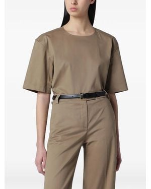 Thelatest Dean Cotton Gabardina T-Shirt - Natural