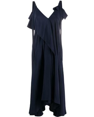 Y's Yohji Yamamoto U A Line Flare Dress W/Strap - Blue