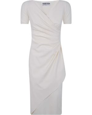 La Petite Robe Di Chiara Boni "Charisse" Short Sleeves Jersey Dress - White