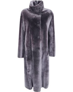 Giorgio Armani Coat Long Classic Trench - Blue