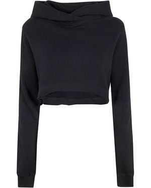 Thom Krom Hooded Cropped Fleece - Black