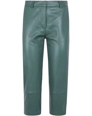 Frankie Shop "Lior" Leather Capri Pants - Green