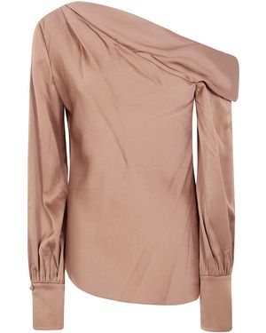 Jonathan Simkhai "Alice" One Shoulder Top - Pink
