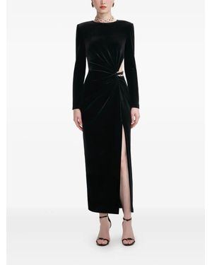 Self-Portrait Velvet Embellished Midi Dress - Black