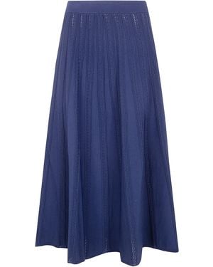 Blugirl Blumarine Viscose Pointelle Skirt - Blue