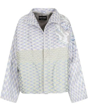 Giorgio Armani Cappotto Cannete Jacquard Tigre By in Natural