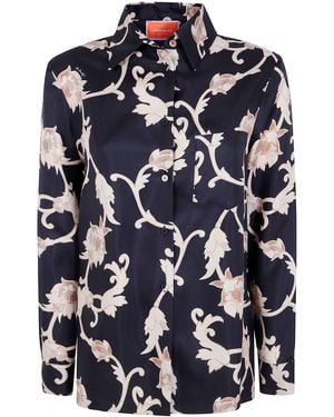 La DoubleJ Camicia Floral Print "Boy" - Blu
