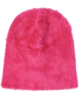 About Angora Beanie - Pink