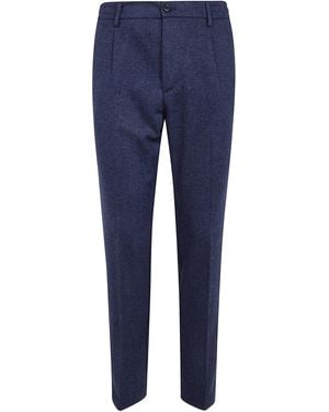 Cruna Pants Single Pleat "Mitte" - Blue