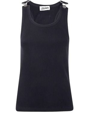 Jean Paul Gaultier Tank Top With Overall Engraved - Blue