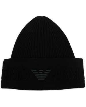 Emporio Armani Collarless Jacket With S. P. Superfine Merino - Black