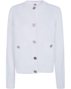 TOTEME Jumper Cotton "Hammered Button" - Blue