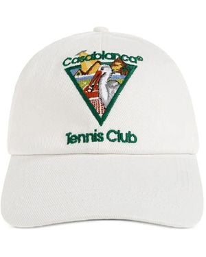 CASABLANCA Cappello Marrone "Pyramid Abduction Tennis" - Bianco