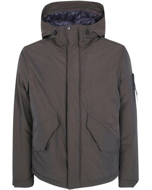 Stone Island Coat Short Parka Jacket - Grey