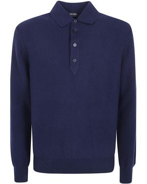 ZEGNA Polo Neck Jumper "Z Lux Leisurewear" - Blue