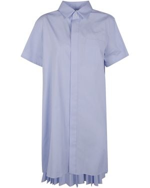 Sacai Cotton Popeline Midi Dress - White
