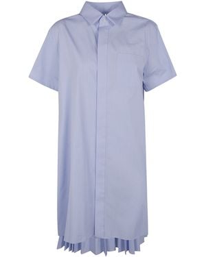 Sacai Cotton Popeline Midi Dress - White