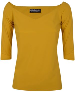 La Petite Robe Di Chiara Boni "Saffron/L" Top Jersey - Yellow