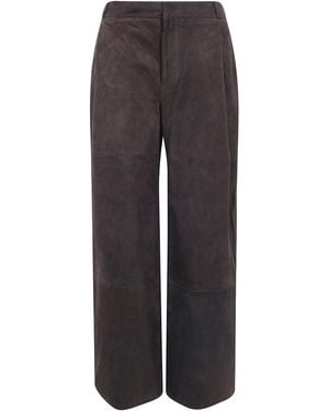 The Jackie Leathers Trousers Suede "Promise" - Grey