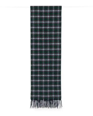 N°21 Tartan-Pattern Fringed Scarf - Green