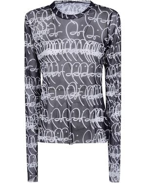 Maria Calderara T-Shirt Graphic Pattern Large Bi - Blue