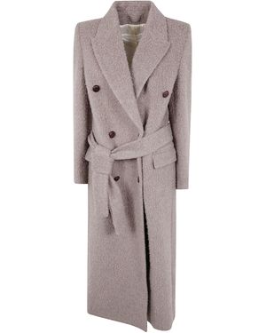 Golden Goose "Cappotto Doppio Petto "Journey W's" Con Cintura Distacab - Grigio