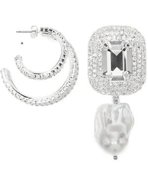 Magda Butrym Earrings Large Stone "Earrings 11" Rhodium - Metallic