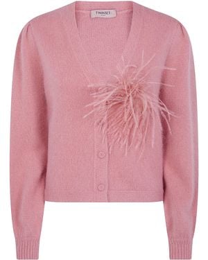 Twinset Sweater V Neck Cardigan - Pink