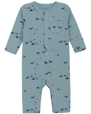 Fixoni Romper Long Sleeves Rib - Blue