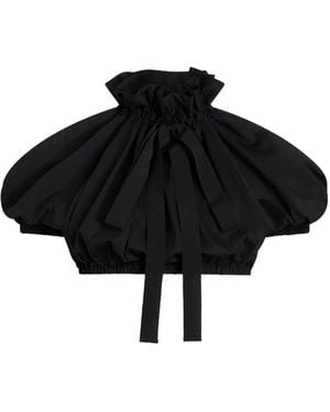 Patou Cropped Volume Jersey Top - Black