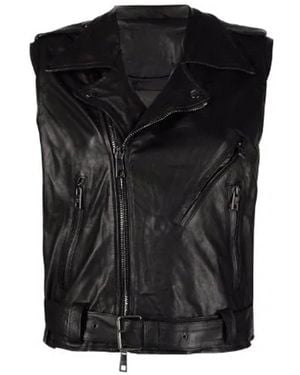 Giorgio Brato Long Leather Gilet - Black